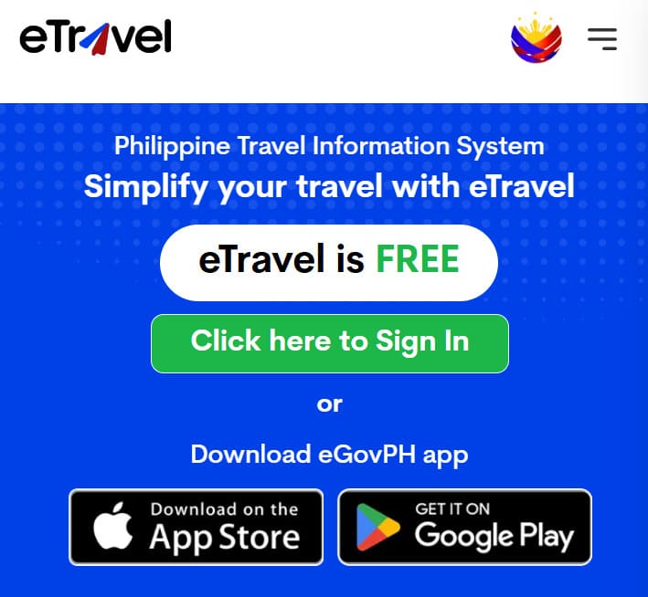 필리핀 이트래블 사이트 바로가기 (https://etravel.gov.ph/)